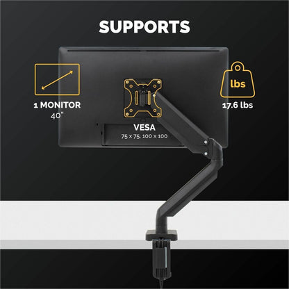 Fellowes Platinum Mounting Arm for Monitor - Black - Height Adjustable - 1 Display(s) Supported - 19.70" to 32" Screen S