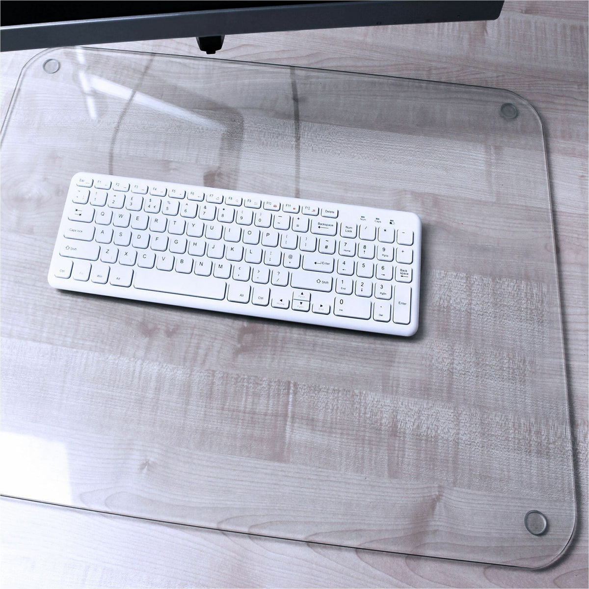 Floortex Desktex® Glaciermat Glass Desk Pad - 20" x 36" - Rectangular - 20" Width x 36" Length x 0.20000" Depth - Clear 