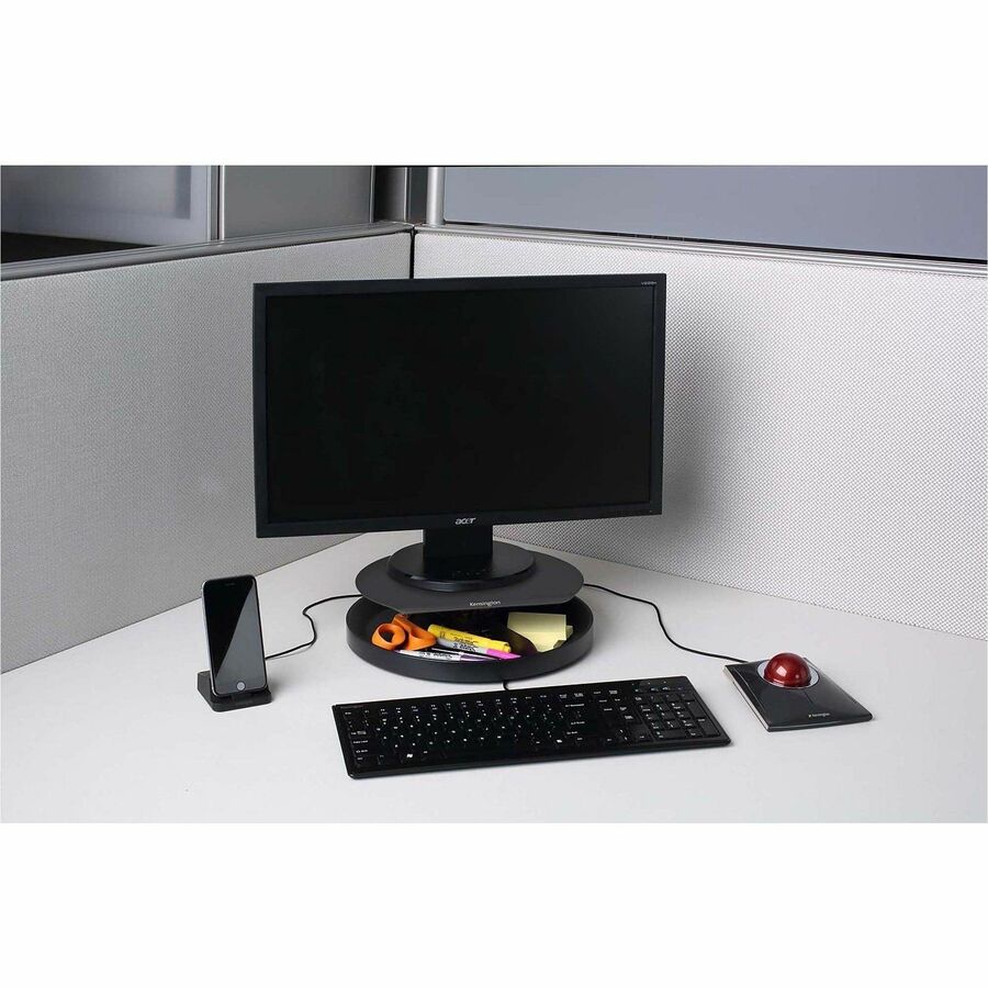 Kensington SmartFit Spin2 Monitor Stand - 40 lb Load Capacity - Flat Panel Display Type Supported - 1 Each