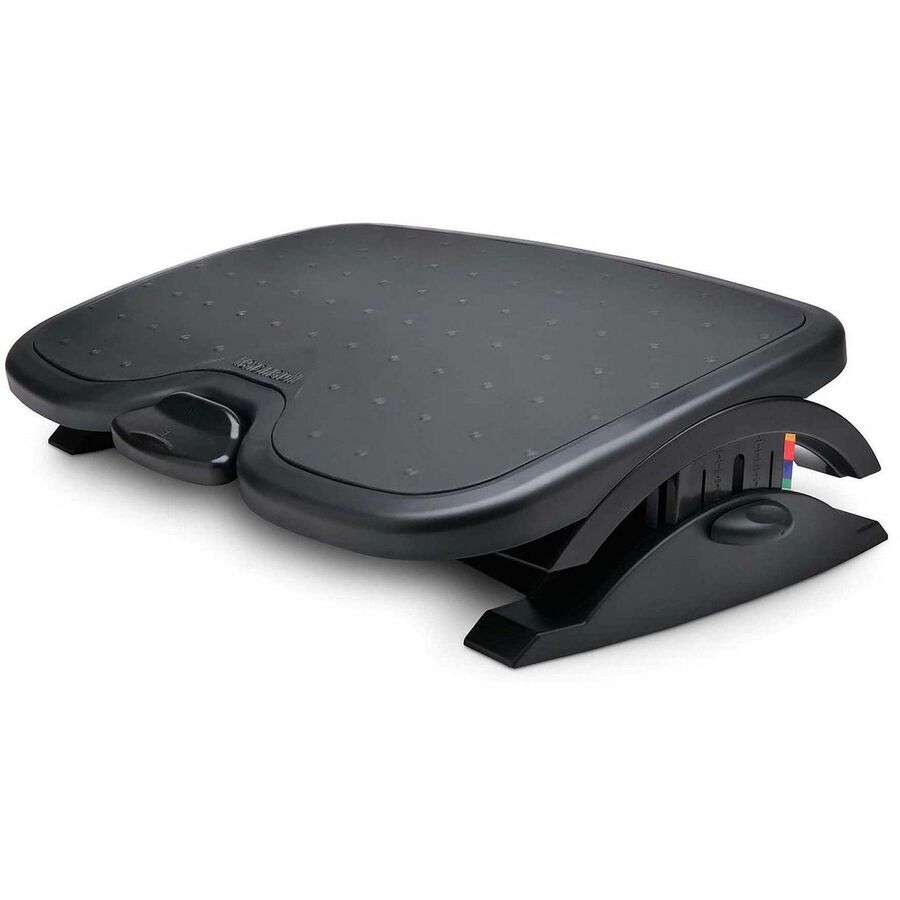 Kensington SmartFit Solemate Plus Foot Rest - 3.50" to 5" Adjustable Height - 30° Tilt - Black - 1 Each - TAA Compliant