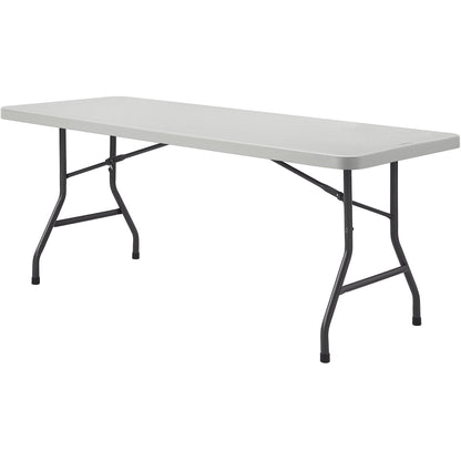 Lorell Extra-Capacity Ultra-Lite Folding Table - Light Gray Top - Dark Gray Base - 750 lb Capacity - 1 Each