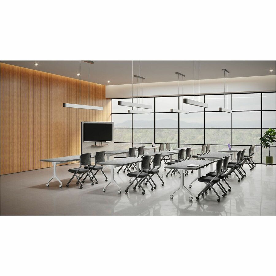 Lorell Relevance Series Tabletop - 47.6" Width x 23.6" Depth x 1" Thickness Table Top - Straight Edge - Finish: Charcoal
