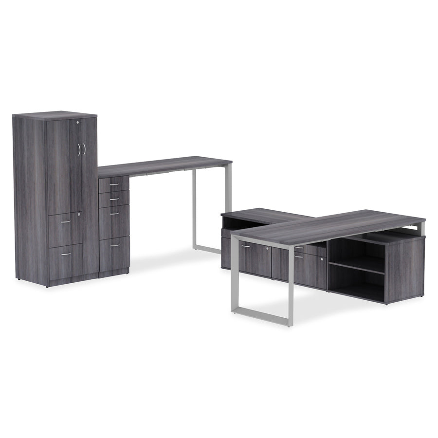 Lorell Relevance Series Desk-height Side Leg Frame - 29.1" Height x 28.5" Width - Finish: Silver - Adjustable Feet, Leve