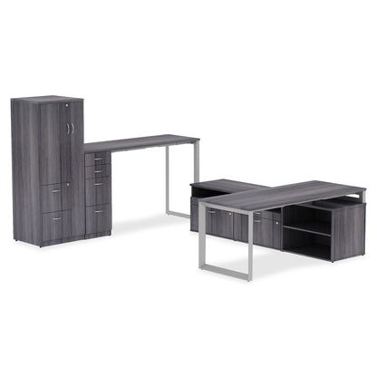 Lorell Relevance Series Desk-height Side Leg Frame - 29.1" Height x 28.5" Width - Finish: Silver - Adjustable Feet, Leve