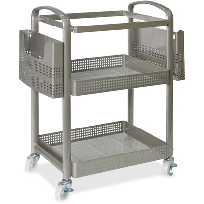 Lorell Mobile File Cart - 12.50" Length x 22.40" Width x 25.25" Height - Metal Frame - Champagne Gold - 1 Each