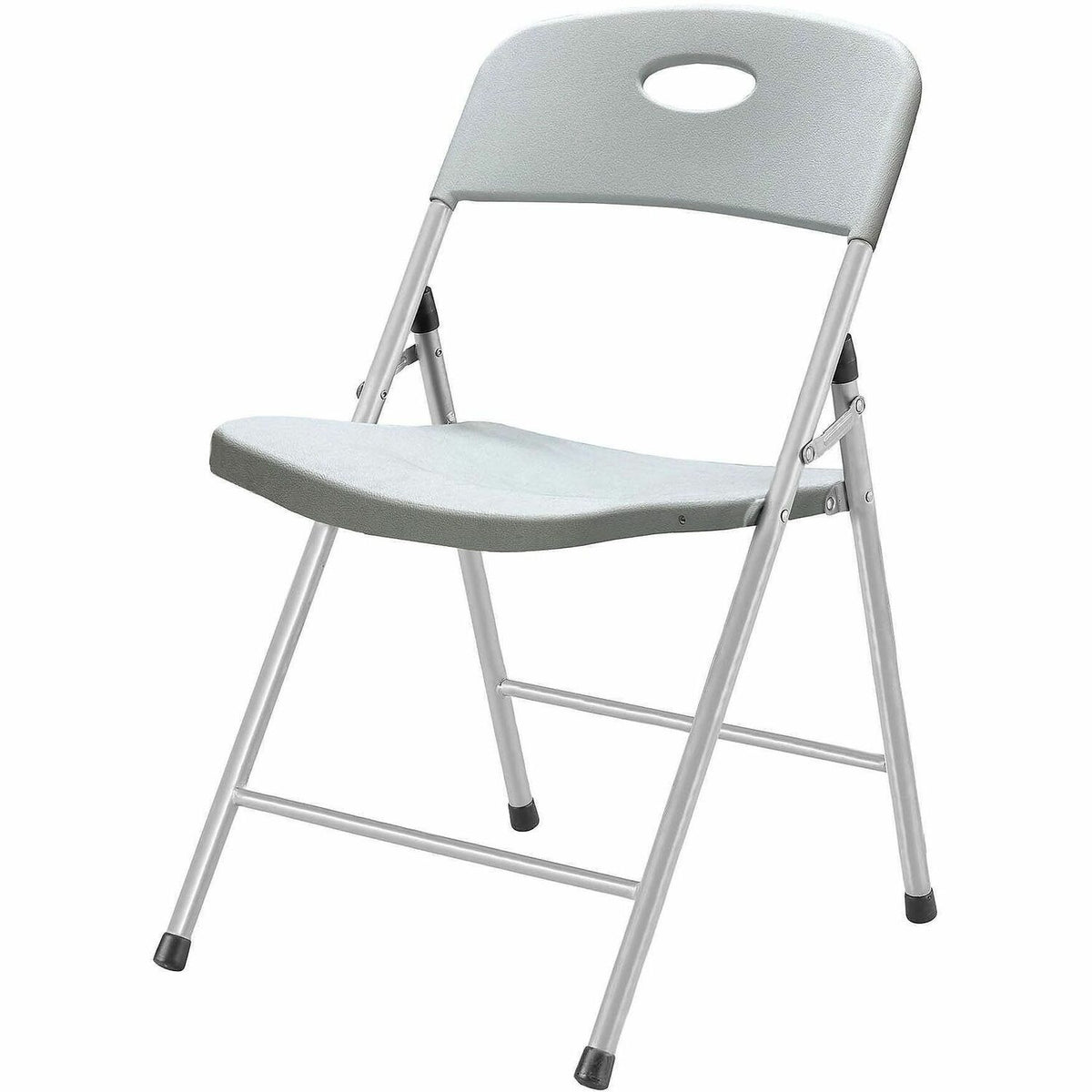 Lorell Heavy-Duty Folding Chairs - White Seat Color - Plastic Seat Material - White Back Color - Plastic Back Material -