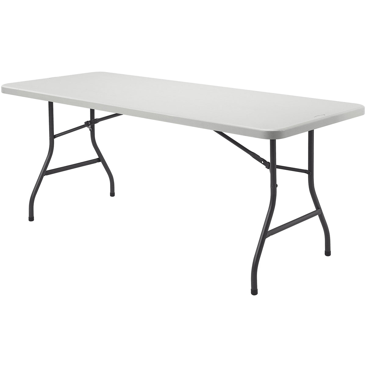 Lorell Ultra-Lite Banquet Table - Light Gray Rectangle Top - Dark Gray Folding Base - 600 lb Capacity - 1 Each