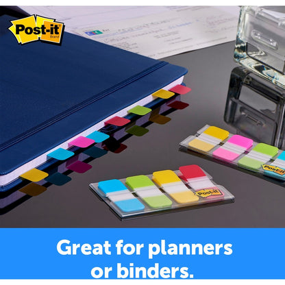 Post-it® Easy Dispenser Tabs - 40 Tab(s) - 0.63" Tab Width - Removable - Yellow, Red, Green, Blue Tab(s) - Durable, Repo