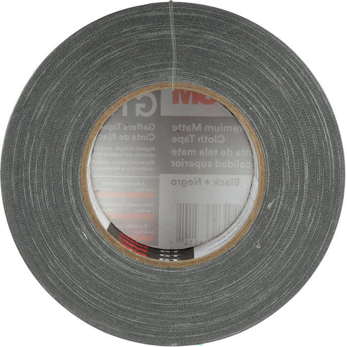 3M Gaffers Cloth Tape - 54.60 yd Length x 1.90" Width x 11 mil Thickness - Black - Vinyl - 1 Roll