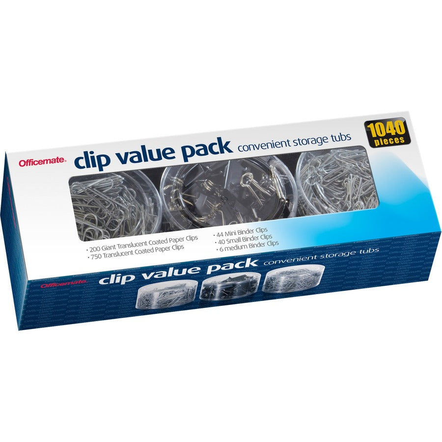 Officemate Clip Value Pack - Jumbo - No. 2 - 13" Width - 10 Sheet Capacity - for Document, Paper - Smooth, Reusable, Sto