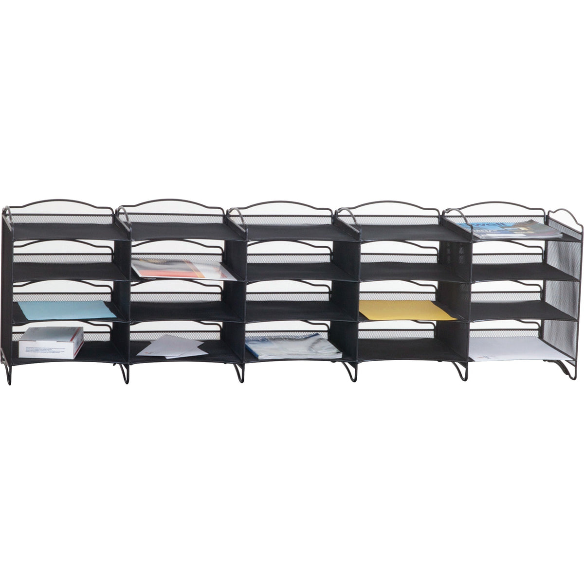 Safco Onyx Mail Sorter - 500 x Sheet - 20 Compartment(s) - Compartment Size : 3.75" x 11" x 12.50" - Sturdy - Powder Coa