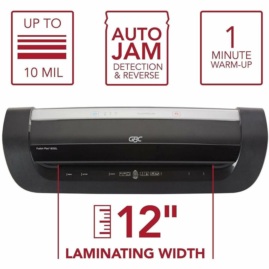 GBC Fusion 6000L 12" Laminator - Pouch - 5 mil Lamination Thickness - Auto Reverse - 5.9" Height x 9.4" Width