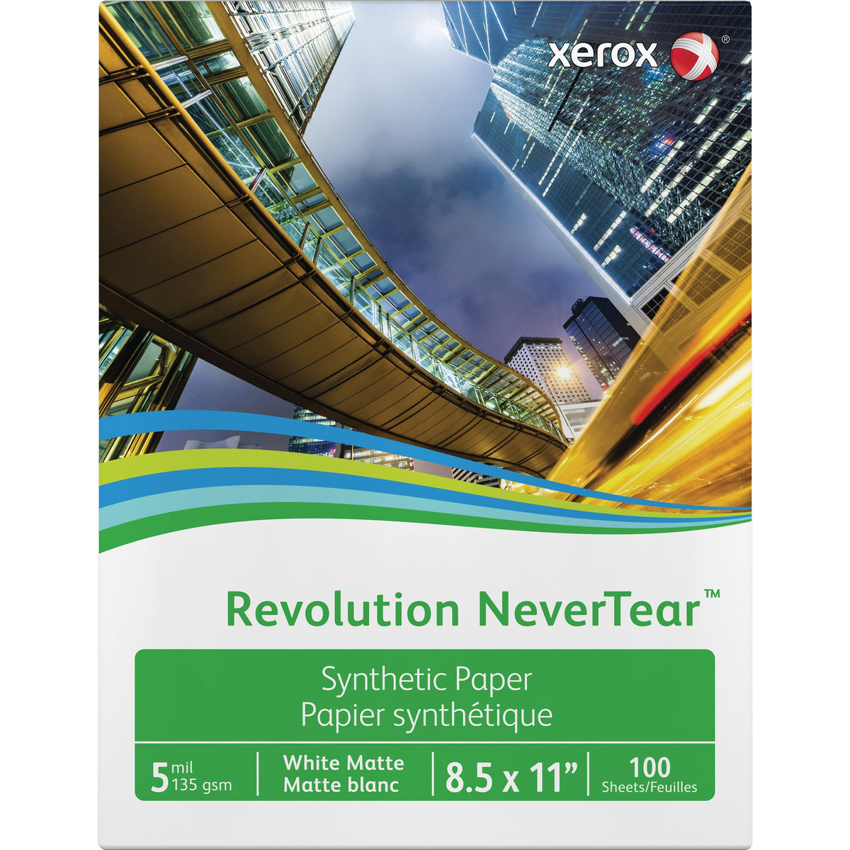 Xerox Revolution NeverTear Synthetic Paper - White - 94 Brightness - Letter - 8 1/2" x 11" - 135 g/m² Grammage - Matte -