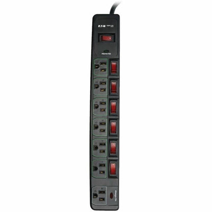 Tripp Lite series TLP76MSGB ECO-Surge 7-Outlet Surge Protector - 7 x NEMA 5-15R - 1800 VA - 1080 J - 120 V AC Input - 12