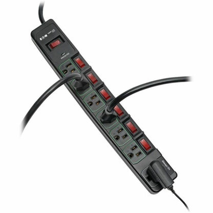 Tripp Lite series TLP76MSGB ECO-Surge 7-Outlet Surge Protector - 7 x NEMA 5-15R - 1800 VA - 1080 J - 120 V AC Input - 12