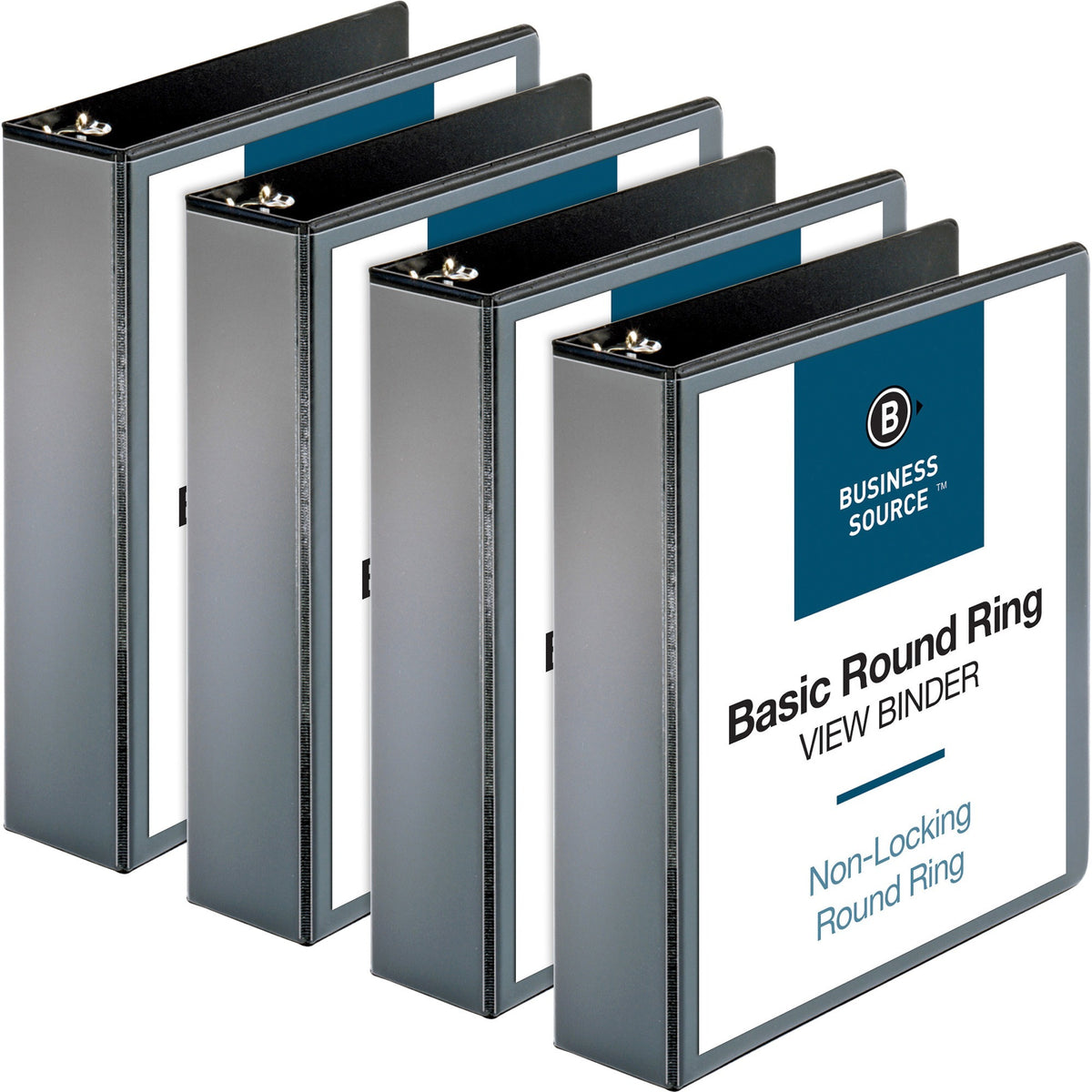 Business Source Round-ring View Binder - 2" Binder Capacity - Letter - 8 1/2" x 11" Sheet Size - 475 Sheet Capacity - 4 