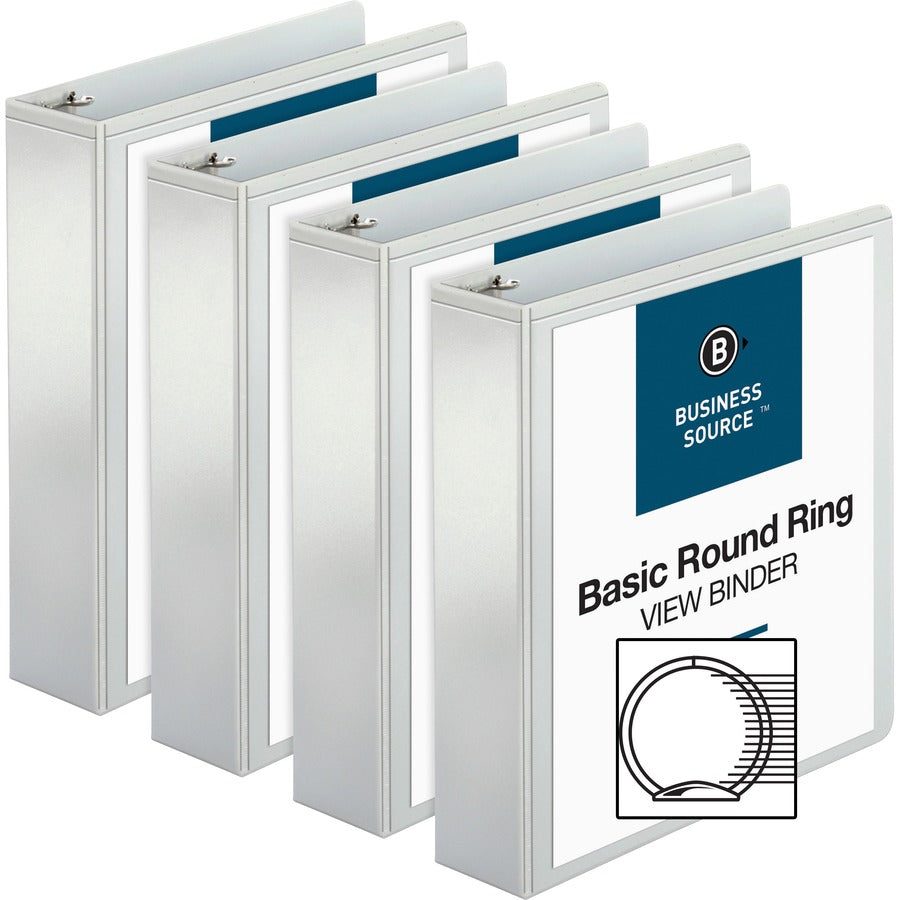 Business Source Round-ring View Binder - 2" Binder Capacity - Letter - 8 1/2" x 11" Sheet Size - 475 Sheet Capacity - 4 