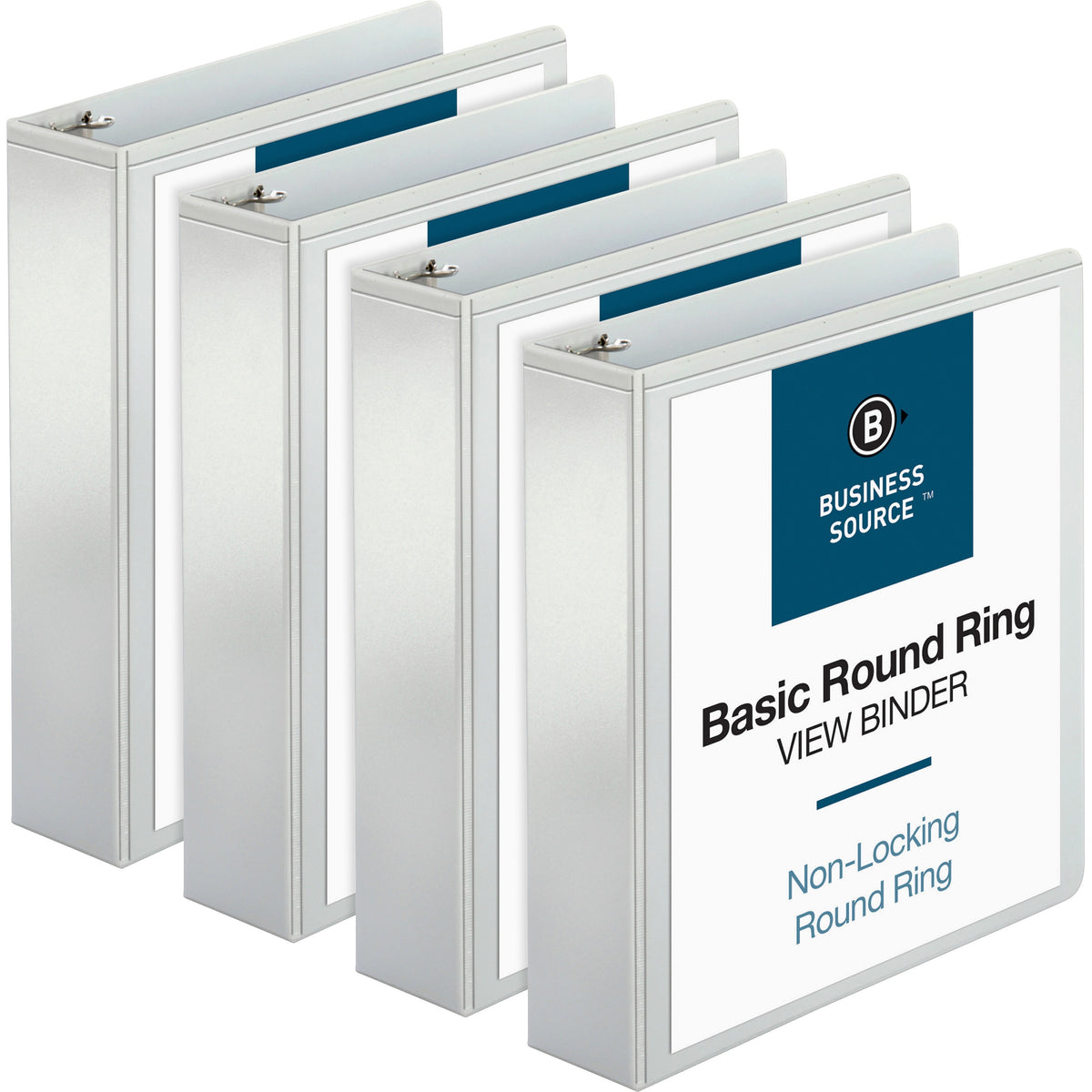 Business Source Round-ring View Binder - 2" Binder Capacity - Letter - 8 1/2" x 11" Sheet Size - 475 Sheet Capacity - 4 