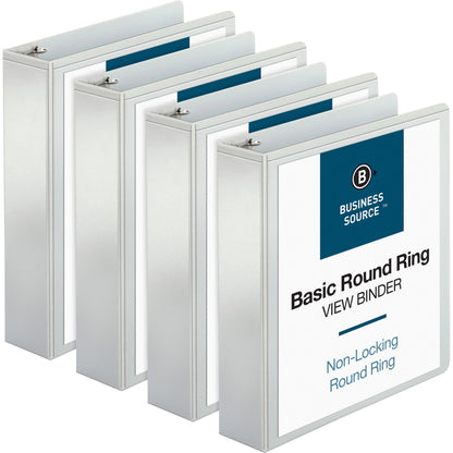 Business Source Round-ring View Binder - 2" Binder Capacity - Letter - 8 1/2" x 11" Sheet Size - 475 Sheet Capacity - 4 