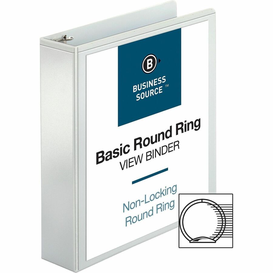 Business Source Round-ring View Binder - 2" Binder Capacity - Letter - 8 1/2" x 11" Sheet Size - 475 Sheet Capacity - 4 