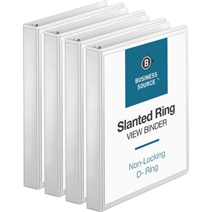 Business Source Basic D-Ring View Binders - 1" Binder Capacity - Letter - 8 1/2" x 11" Sheet Size - 240 Sheet Capacity -