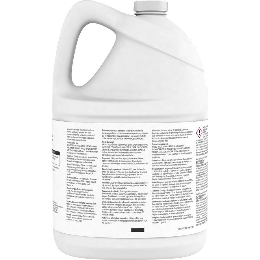 Diversey BreakDown Odor Eliminator - For Multipurpose - Concentrate - Liquid - 128 fl oz (4 quart) - Cherry Almond Scent