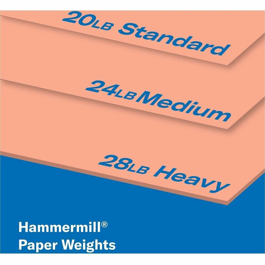 Hammermill Colors Recycled Copy Paper - Salmon - Letter - 8 1/2" x 11" - 20 lb Basis Weight - Smooth - 10 / Carton