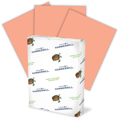 Hammermill Colors Recycled Copy Paper - Salmon - Letter - 8 1/2" x 11" - 20 lb Basis Weight - Smooth - 10 / Carton