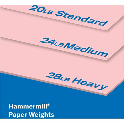 Hammermill Colors Recycled Copy Paper - Pink - Letter - 8 1/2" x 11" - 20 lb Basis Weight - Smooth - Jam-free, Archival-