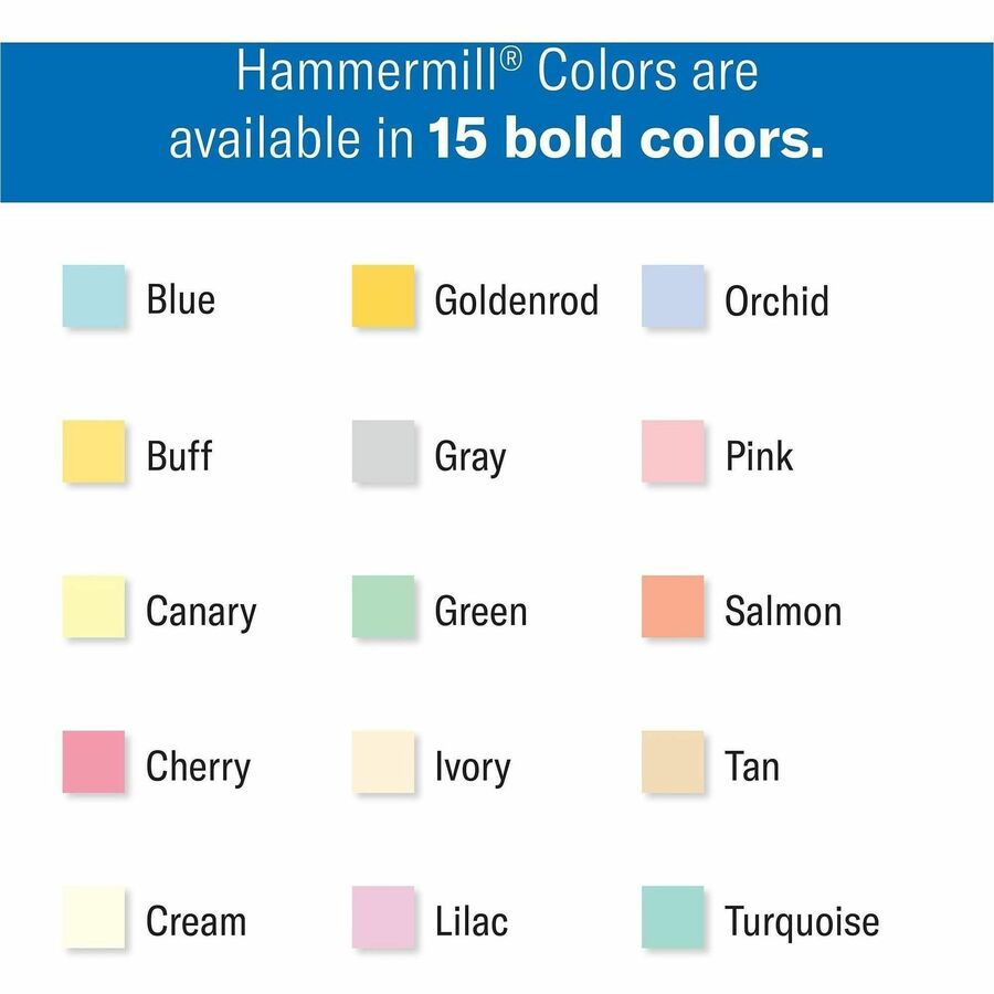 Hammermill Colors Recycled Copy Paper - Pink - Letter - 8 1/2" x 11" - 20 lb Basis Weight - Smooth - Jam-free, Archival-