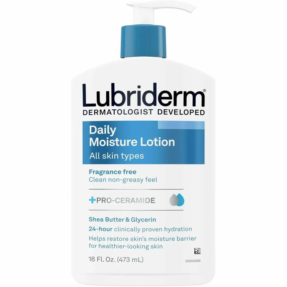 Lubriderm Daily Moisture Lotion Fragrance-Free - Lotion - 16 fl oz - For Dry Skin - Applicable on Body, Face - 12 / Cart