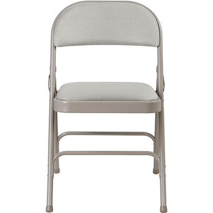 Lorell Padded Folding Chairs - Beige Seat Color - Fabric Seat Material - Beige Back Color - Fabric Back Material - 1 Car
