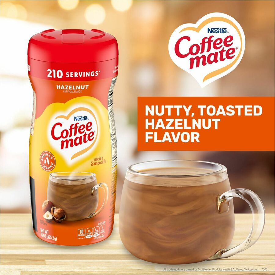 Coffee mate Hazelnut Powdered Coffee Creamer - Hazelnut Flavor - 0.94 lb (15 oz) - 1692 Serving - 12 / Carton