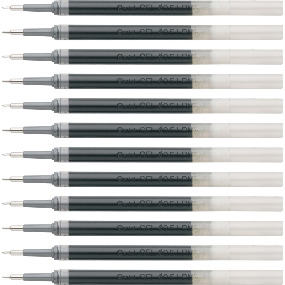 Pentel EnerGel Liquid Gel Pen Refill - 0.50 mm , Fine Point - Black Ink - 12 / Box