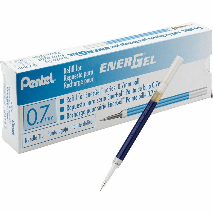 Pentel EnerGel Retractable Liquid Pen Refills - 0.70 mm , Medium Point - Blue Ink - 12 / Box