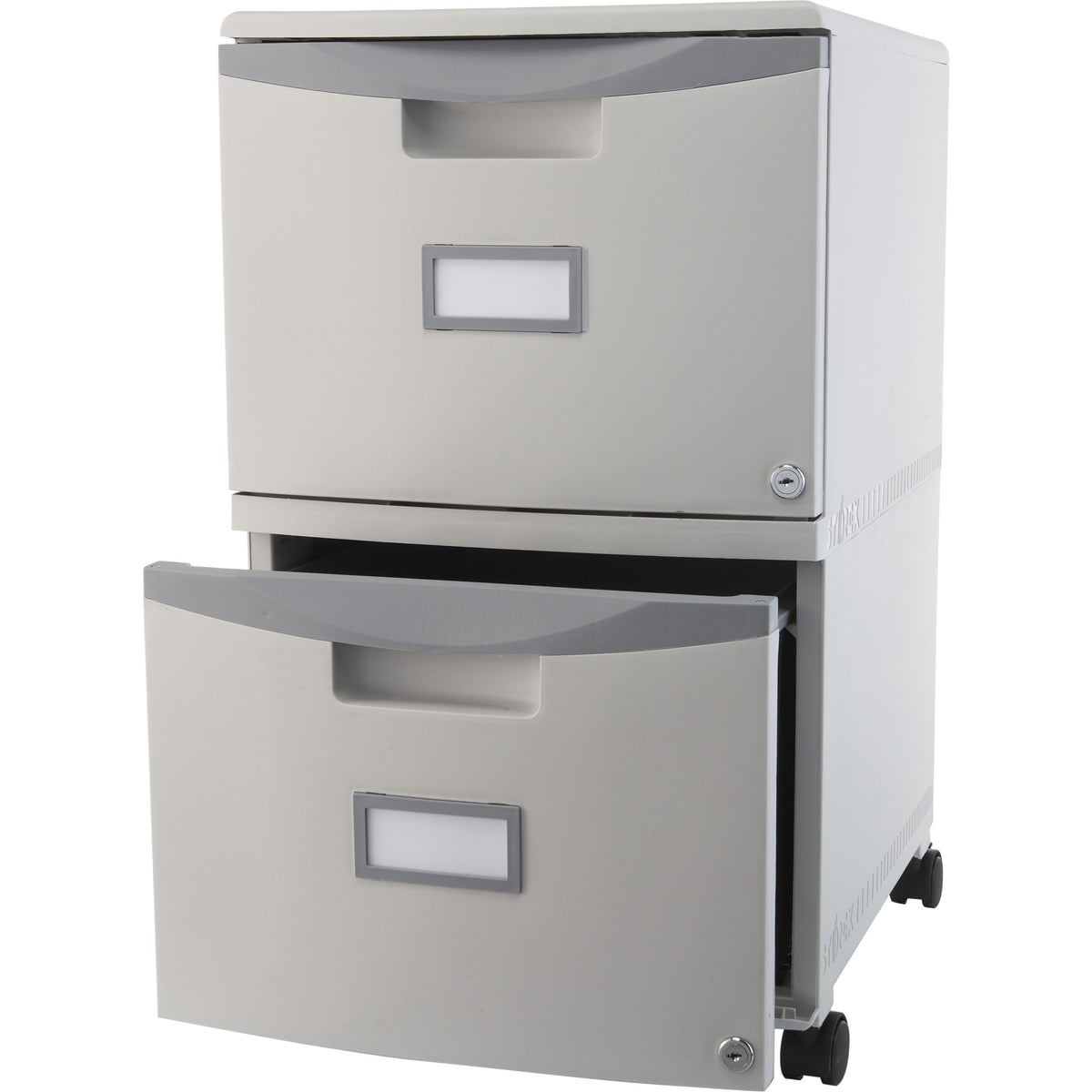 Storex Single/Double Poly Filing Drawer - 14.1" Length x 31.8" Width x 26" Height - 2 x Drawer(s) for File - 1 Each
