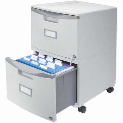 Storex Single/Double Poly Filing Drawer - 14.1" Length x 31.8" Width x 26" Height - 2 x Drawer(s) for File - 1 Each