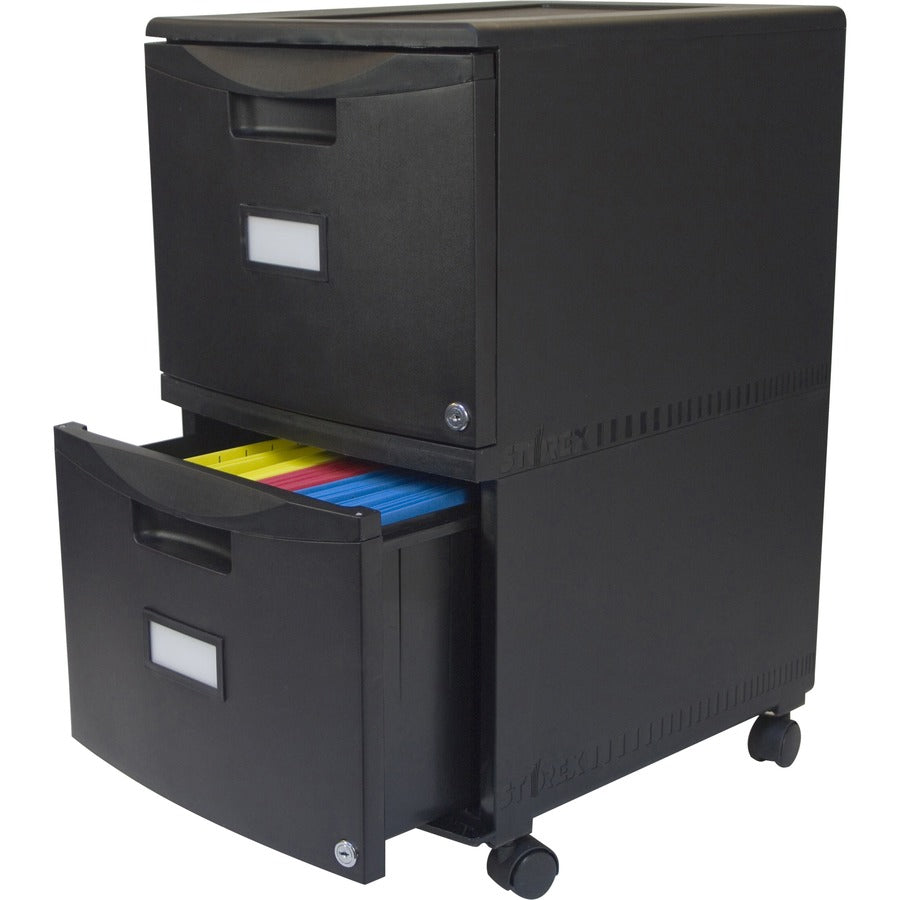 Storex 2-Drawer Locking Mobile Filing Cabinet - 15.5" Width x 18.5" Depth x 26.3" Height - 2 x Drawer(s) for File - Lett
