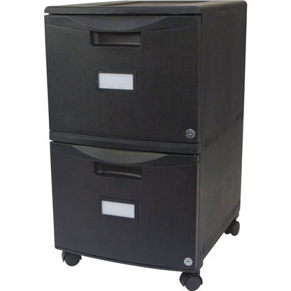 Storex 2-Drawer Locking Mobile Filing Cabinet - 15.5" Width x 18.5" Depth x 26.3" Height - 2 x Drawer(s) for File - Lett