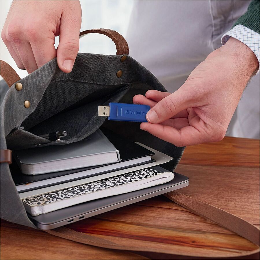 Verbatim 8GB USB Flash Drives - 8 GB - USB 2.0 Type A - Blue - 4 / Carton