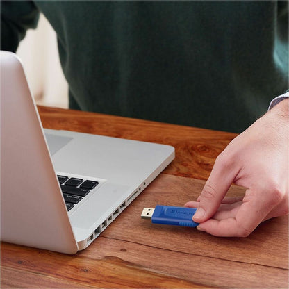 Verbatim 8GB USB Flash Drives - 8 GB - USB 2.0 Type A - Blue - 4 / Carton