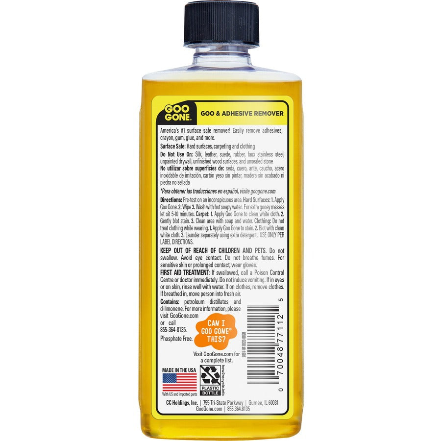 Goo Gone Gum/Glue Remover - For Multipurpose - 8 fl oz (0.3 quart) - Citrus Scent - Recommended For: Grease Remover - Ea