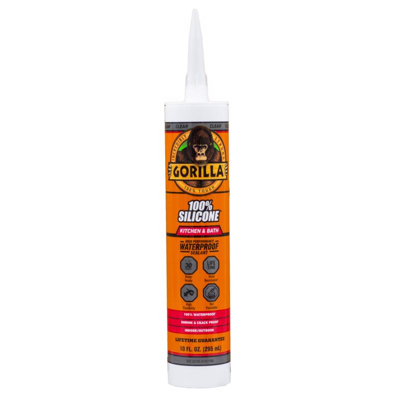 Gorilla Clear Silicone Kitchen and Bath Sealant 10 oz