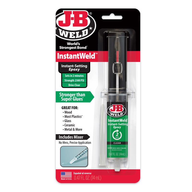 J-B Weld InstantWeld High Strength Clear Epoxy Syringe 0.47 oz