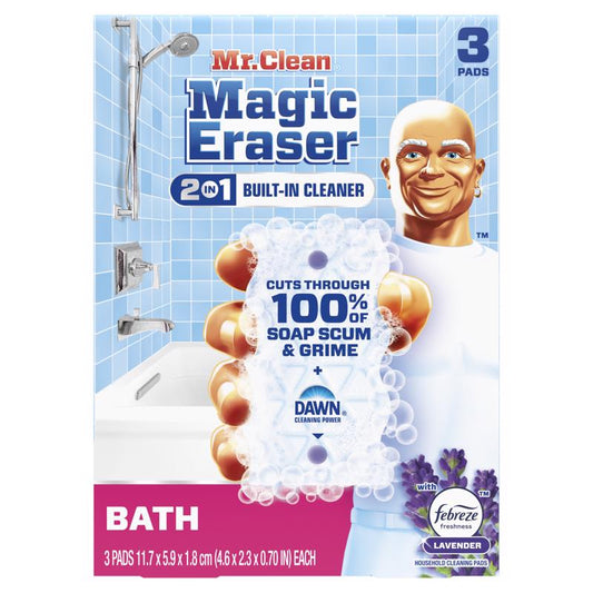 Mr. Clean Non-Scratch Magic Eraser For Bath and Shower 3 pk