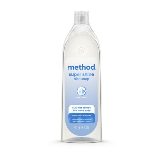 Method Super Shine Free & Clear Scent Liquid Dish Soap 16 oz 1 pk