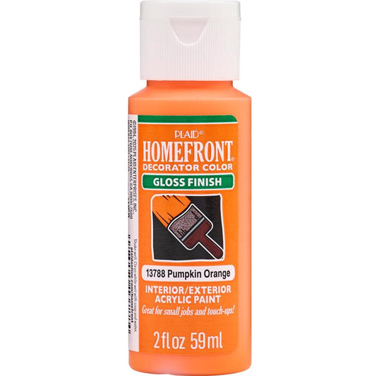 Homefront Gloss Pumpkin Orange Craft Paint Exterior and Interior 2 oz
