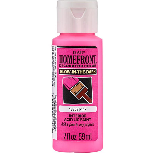 Homefront Glow-In-The-Dark Pink Craft Paint Interior 2 oz