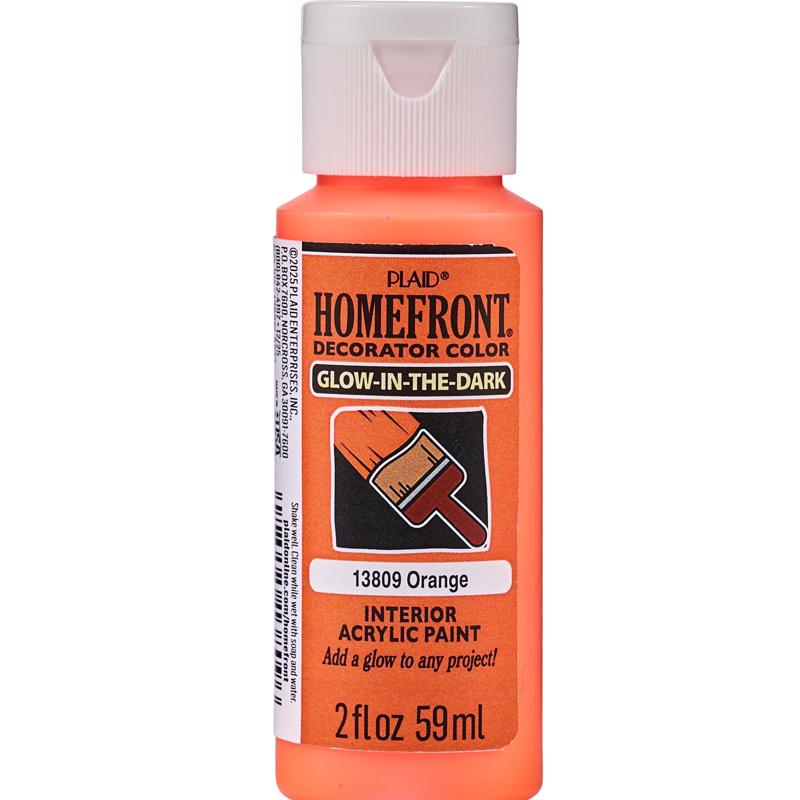 Homefront Glow-In-The-Dark Orange Craft Paint Interior 2 oz