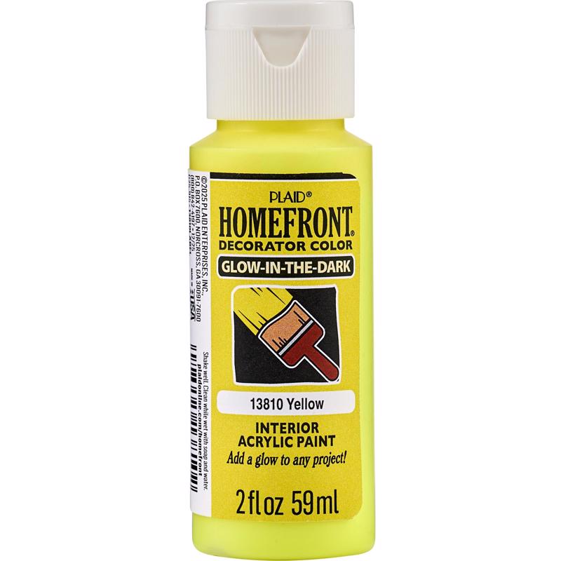 Homefront Glow-In-The-Dark Yellow Craft Paint Interior 2 oz